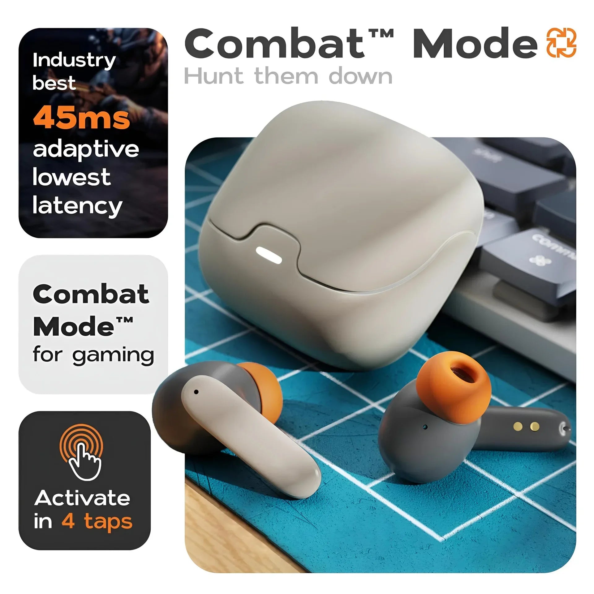 5.4 Bluetooth TWS Wireless Bluetooth Earphones Ultra-Low Latency Dual Microphone ENC Noise Cancelling in Ear Bluetooth Earphones