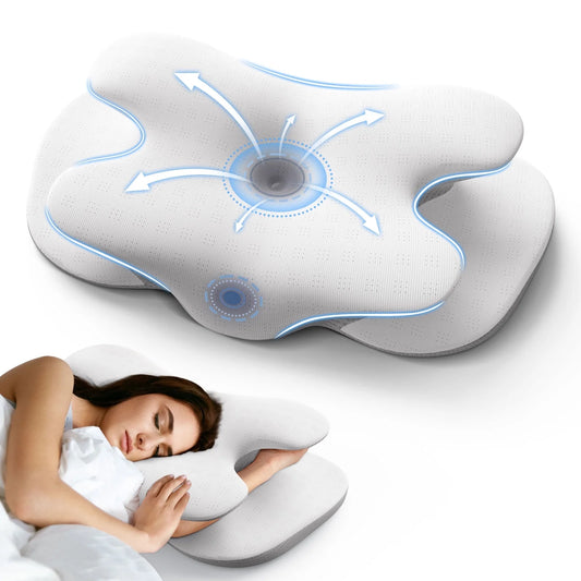 Almohadas Cervicales Para El Cuello, Almohada De Memory Foam Con Funda De Seda Refrescante Para Aliviar El Dolor De Cuello Y Hombros, Durmientes De Lado, Espalda Y Estómago