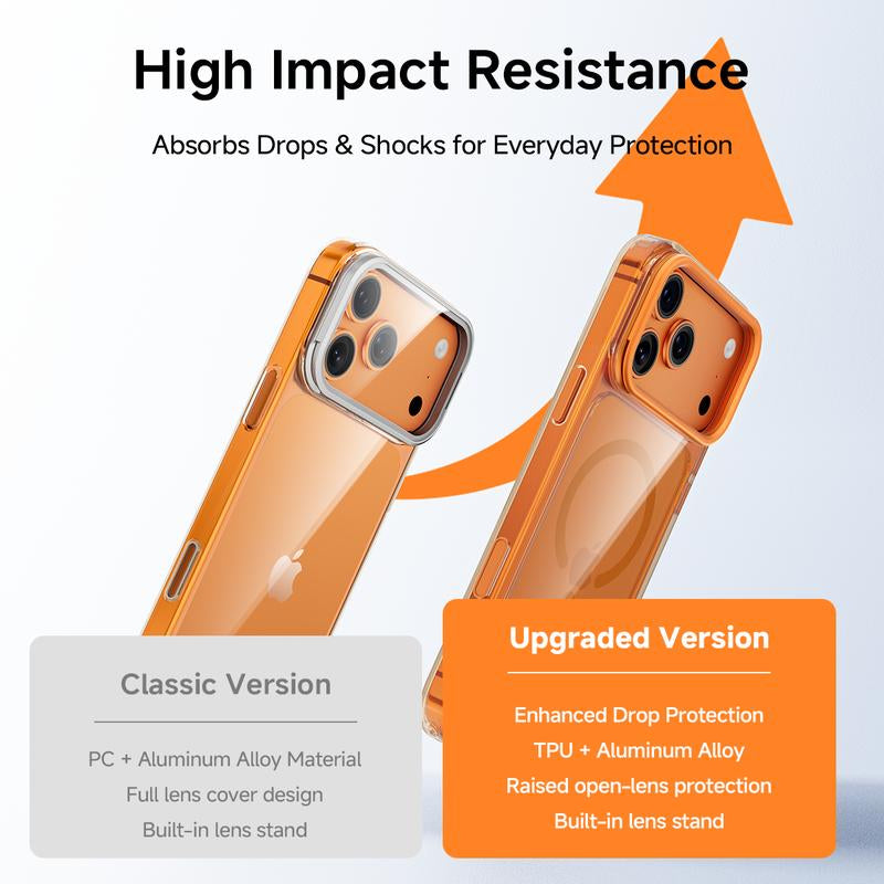 MAGICJOHN Iphone 17/17 Air/16/15 Pro Max Kickstand Case – Multi-Angle Adjustable Lens Stand with Raised Camera Protection