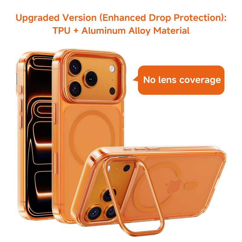 MAGICJOHN Iphone 17/17 Air/16/15 Pro Max Kickstand Case – Multi-Angle Adjustable Lens Stand with Raised Camera Protection