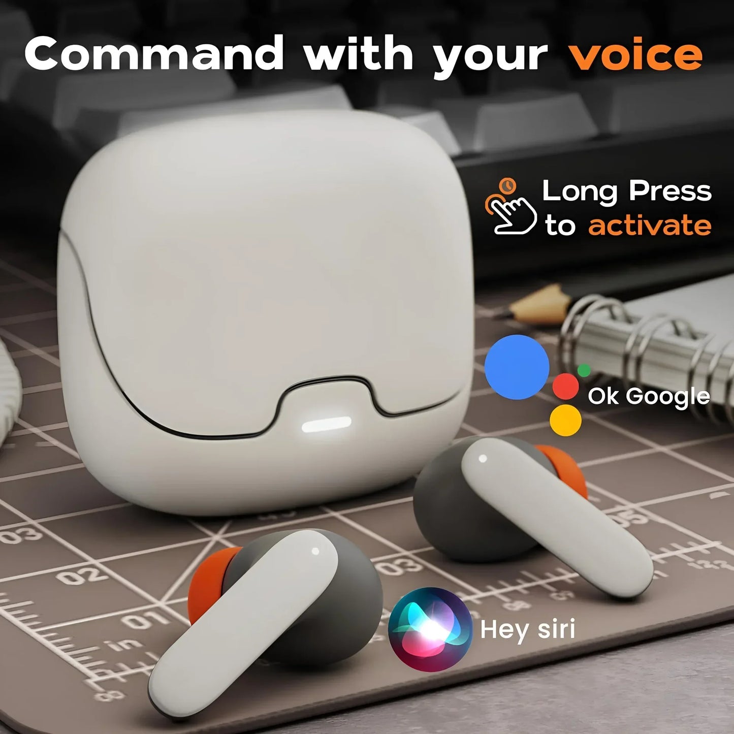 5.4 Bluetooth TWS Wireless Bluetooth Earphones Ultra-Low Latency Dual Microphone ENC Noise Cancelling in Ear Bluetooth Earphones