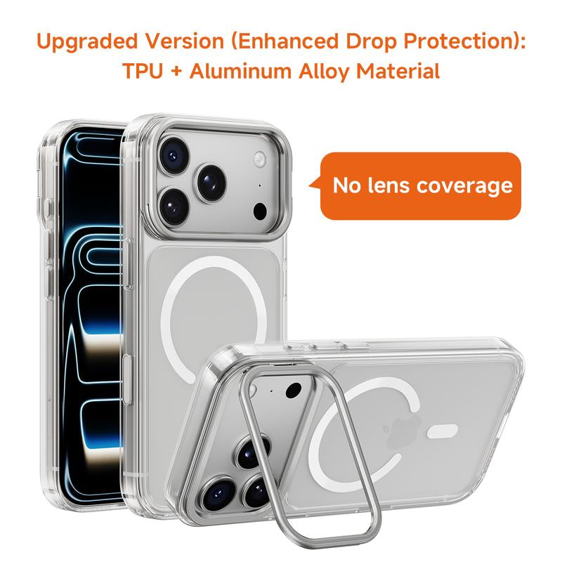 MAGICJOHN Iphone 17/17 Air/16/15 Pro Max Kickstand Case – Multi-Angle Adjustable Lens Stand with Raised Camera Protection
